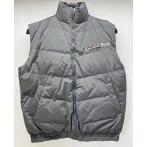 Cinch US-96 Pro-Team Reversible Puffer Down Western Vest Gray/ Purple Mens Med